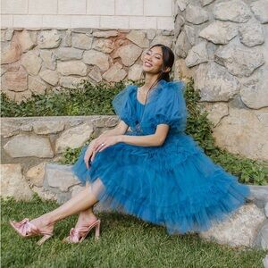 Ivy City Co Pixie Dress in Blue Medium